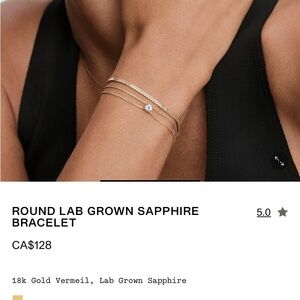 Mejuri bracelet 18k Gold Vermeil, Lab Grown Sapphire